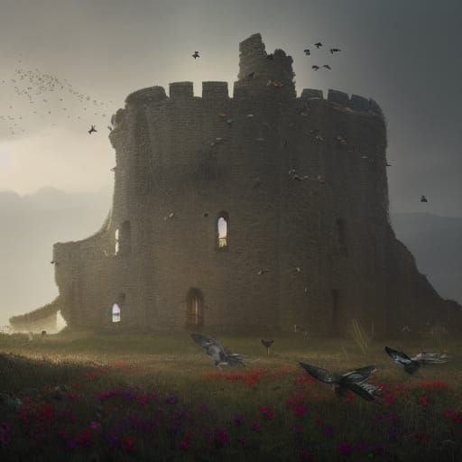 Wildflower Castle Ruins: A Dark Fantasy Masterpiece
