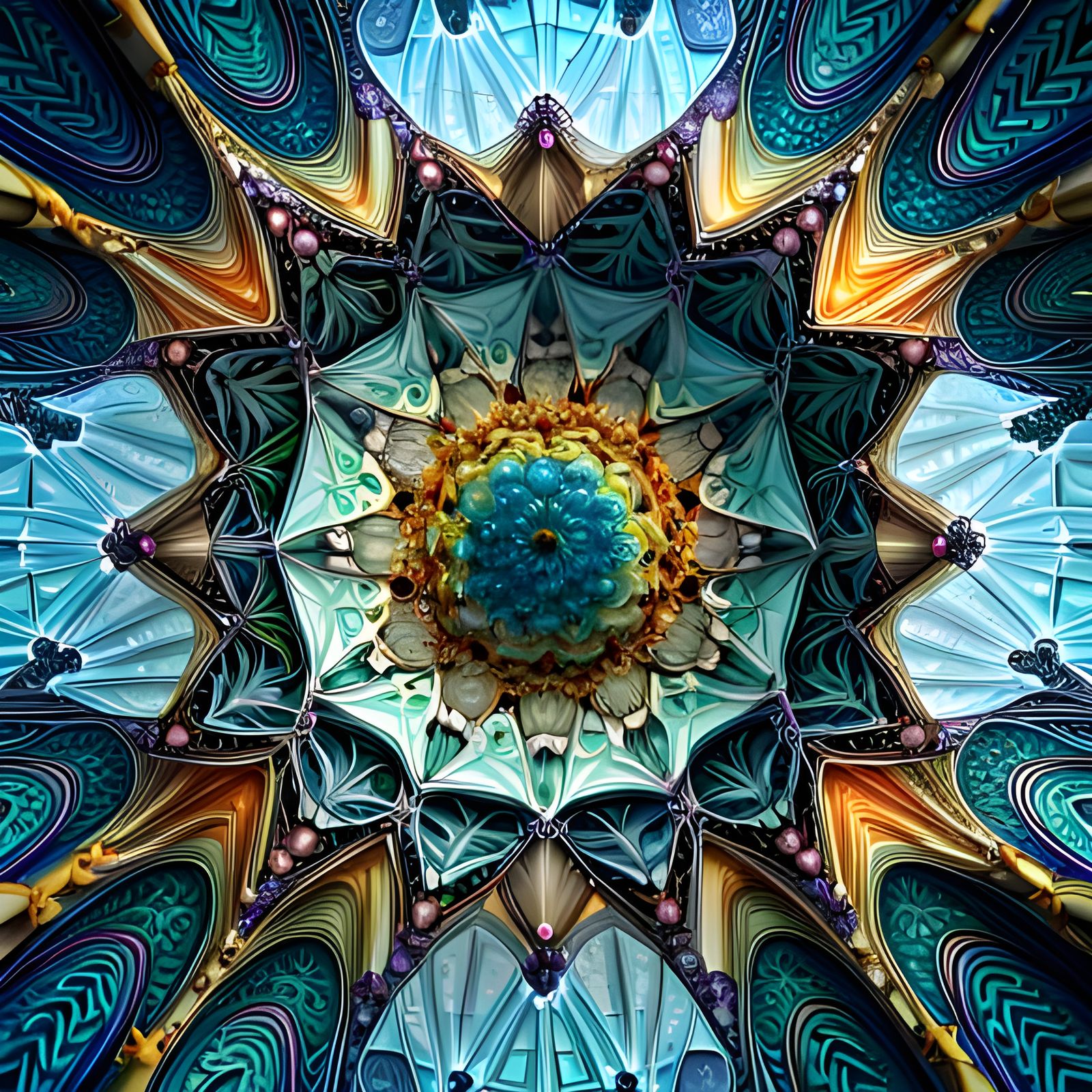 Detailed 3D Kaleidoscope Render in Octane