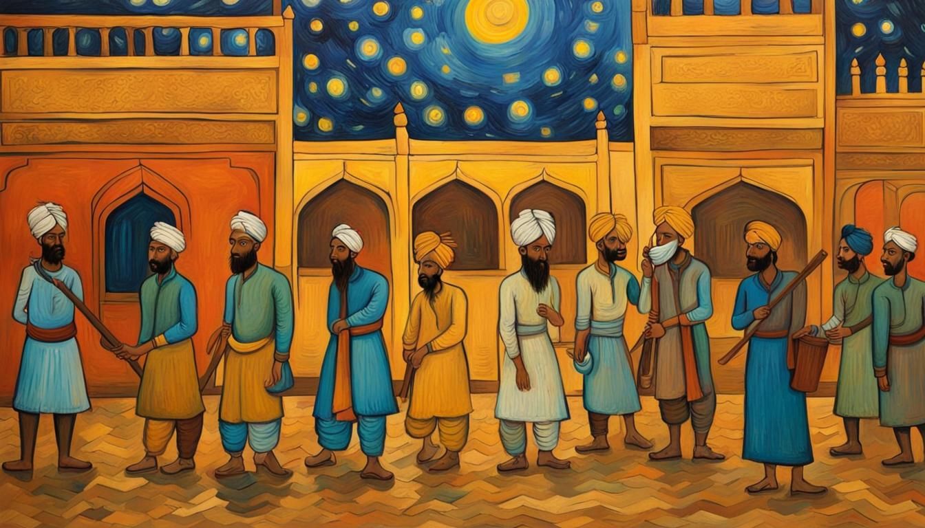 Indian Court Painting in Van Gogh Style