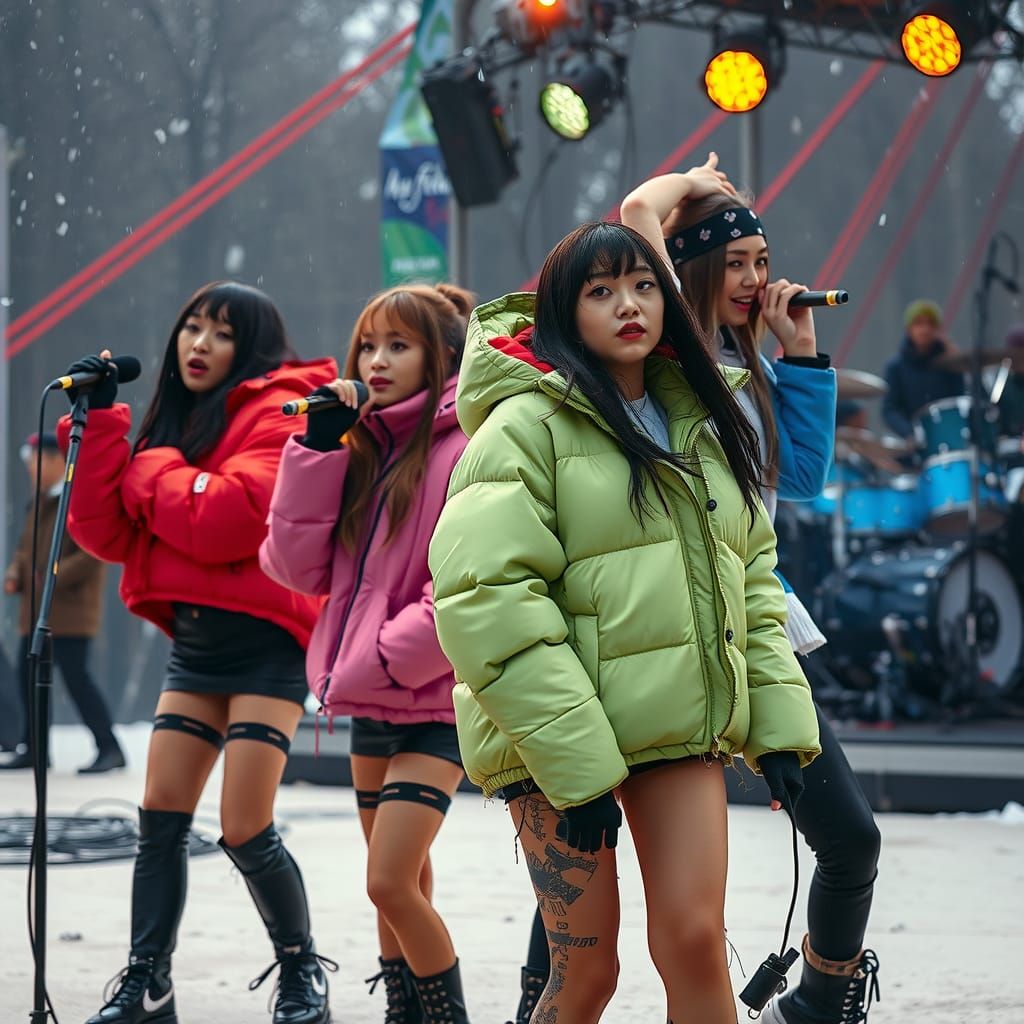 Heavy Metal K-Pop Band at Snowy Festival