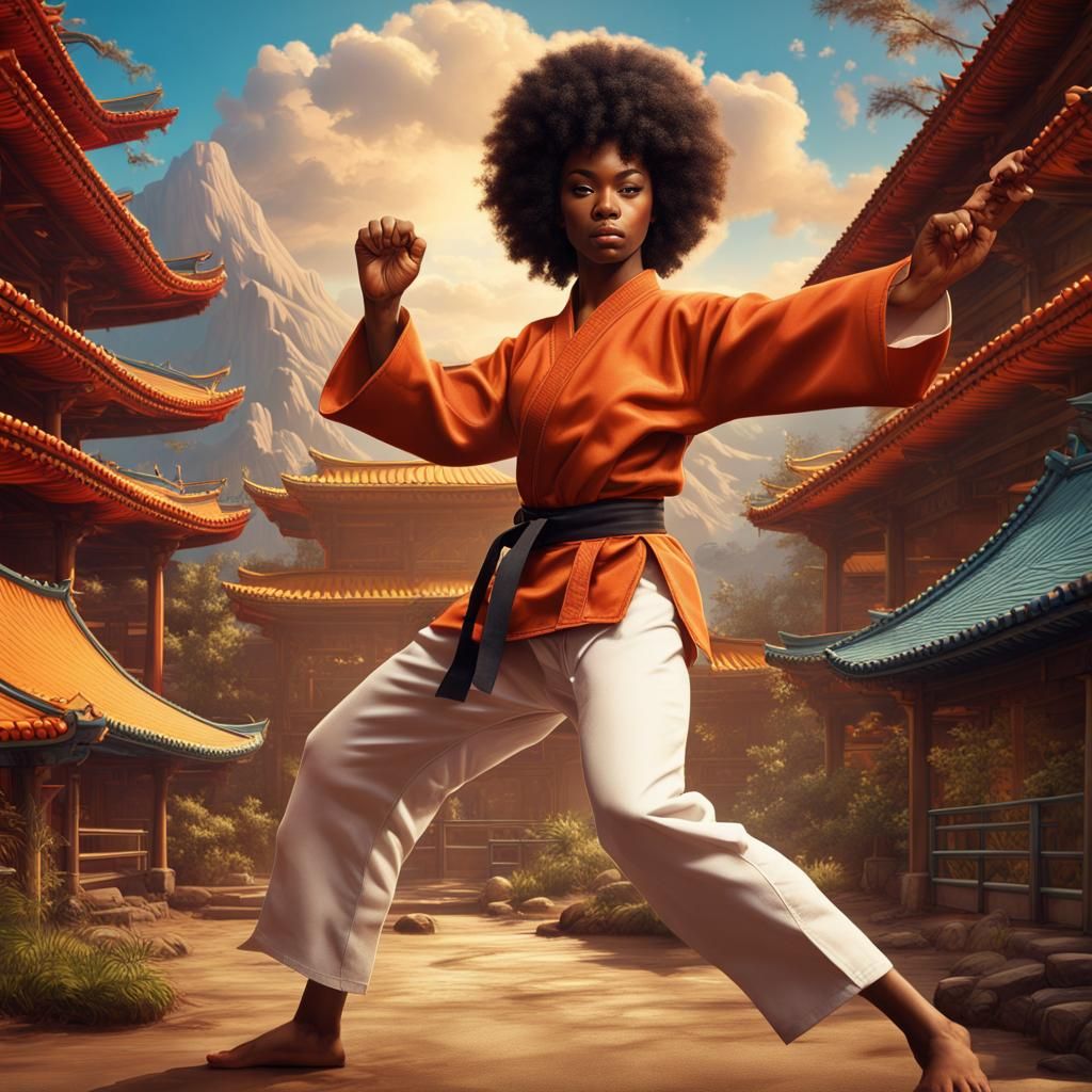1970s Karate Movie Poster of a Young Woman