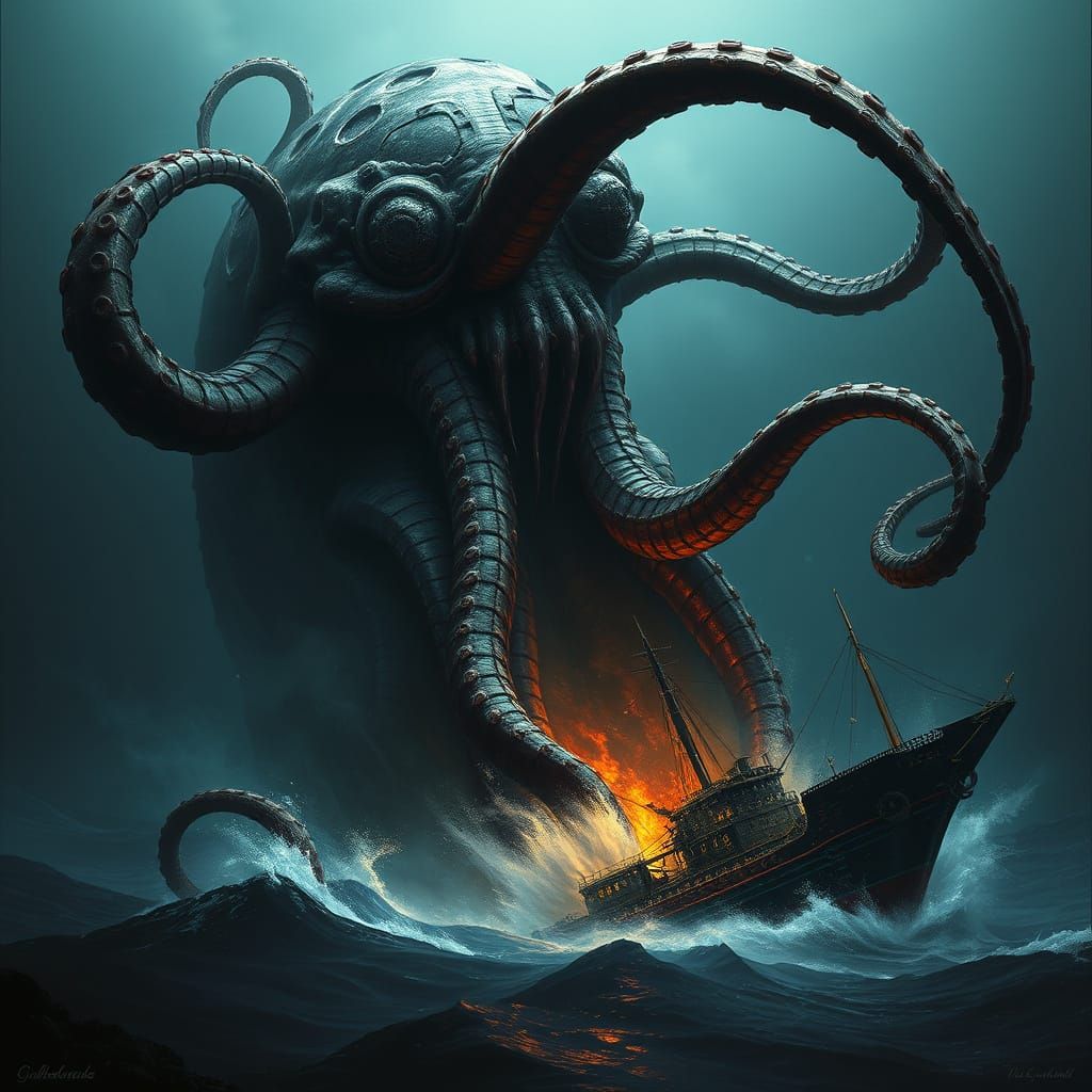 Colossal Kraken Emerges from the Deep Sea