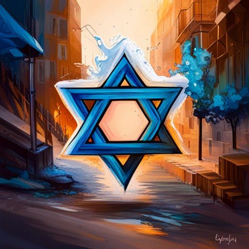 Star of David Hanukkah Graffiti Art