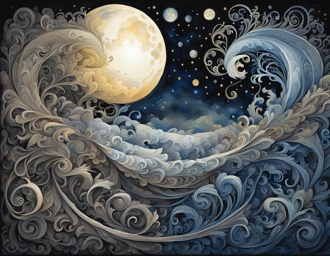 Night to Day Transformation: Ink and Watercolor