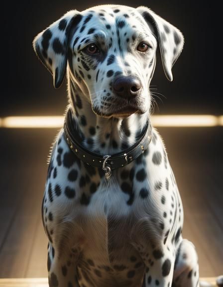Realistic Dalmatian dog& realistic vibes& 8K 3D 8k resolutio...