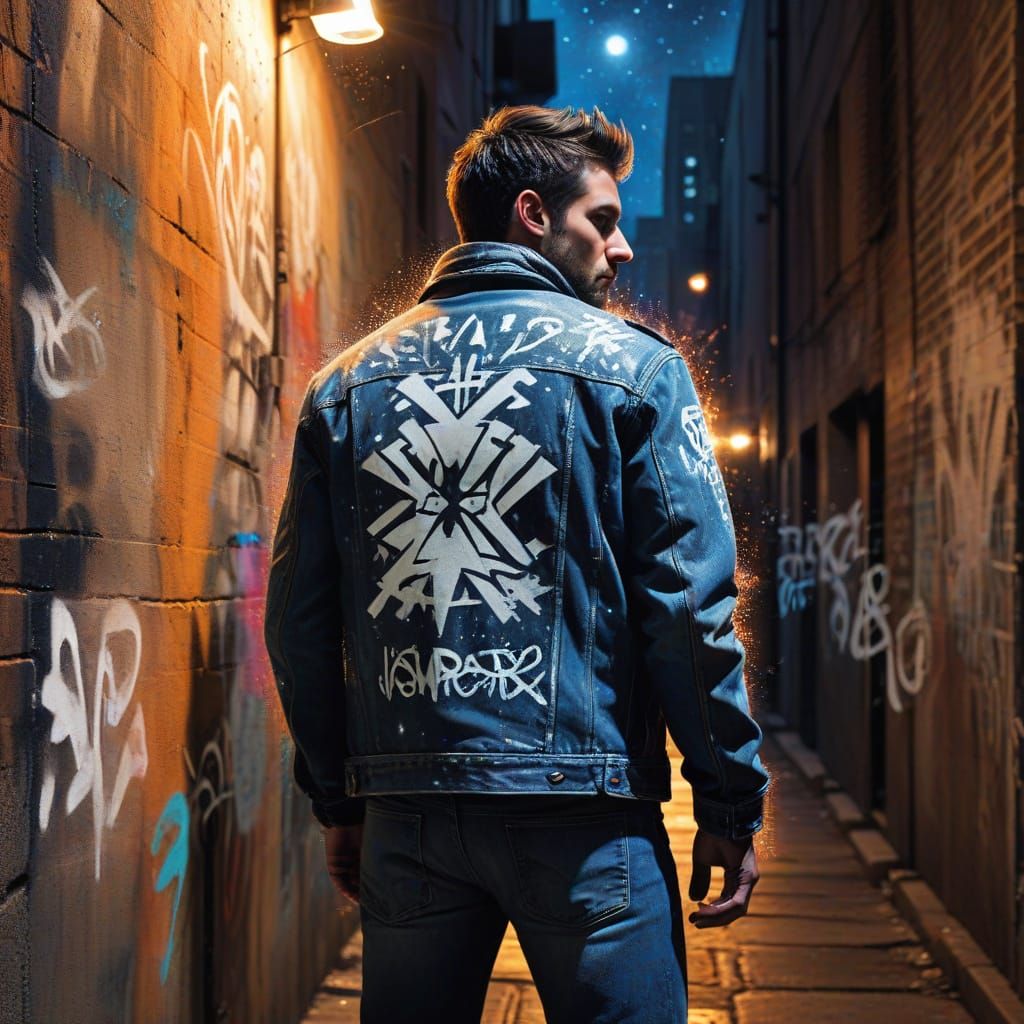 Urban Graffiti Art in a City Alley