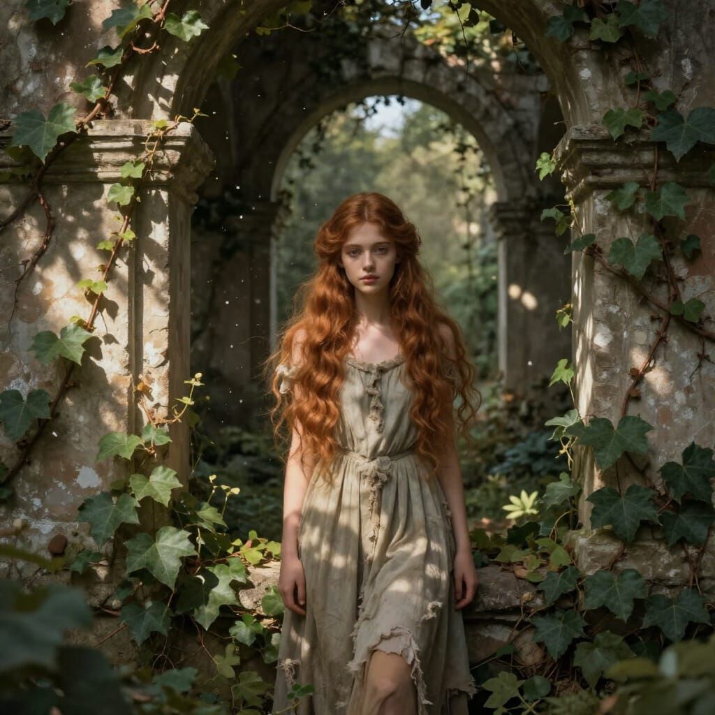 Princess in Ruined Castle, Romanticism Style
