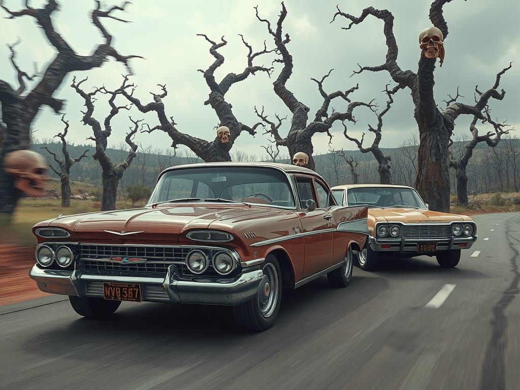 Apocalyptic Chevy Race: Hyper-Realistic Digital Art