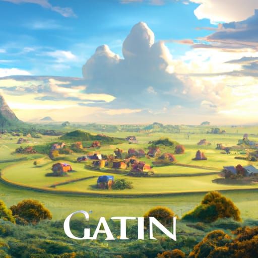 Catan Game Board in Studio Ghibli Style