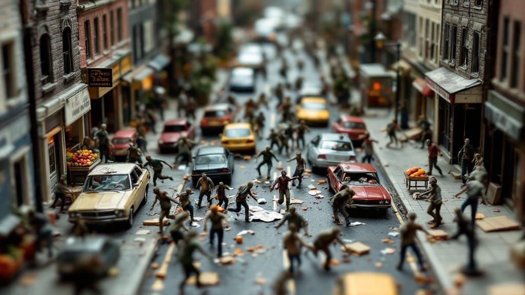 Diorama of a Zombie Outbreak in a City