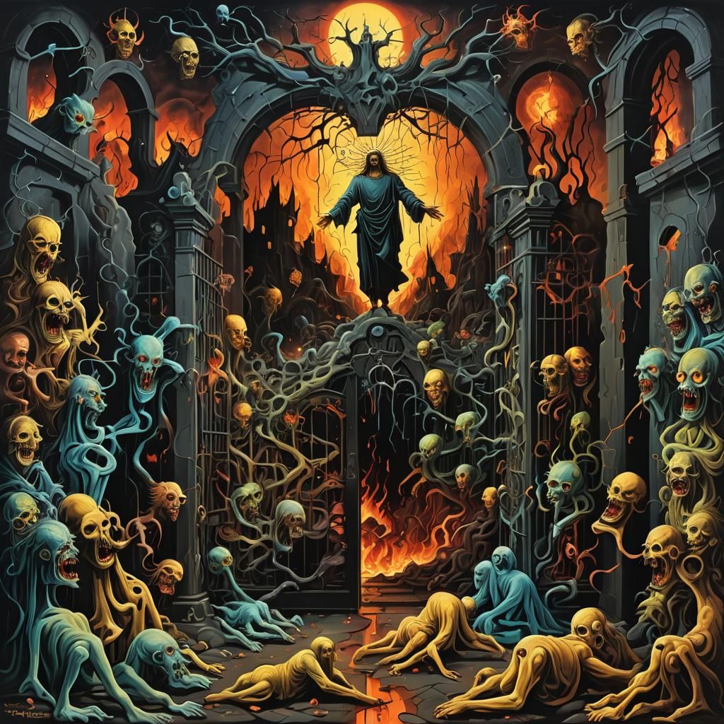 Christ's Descent Into Hell: Surreal Graffiti Art