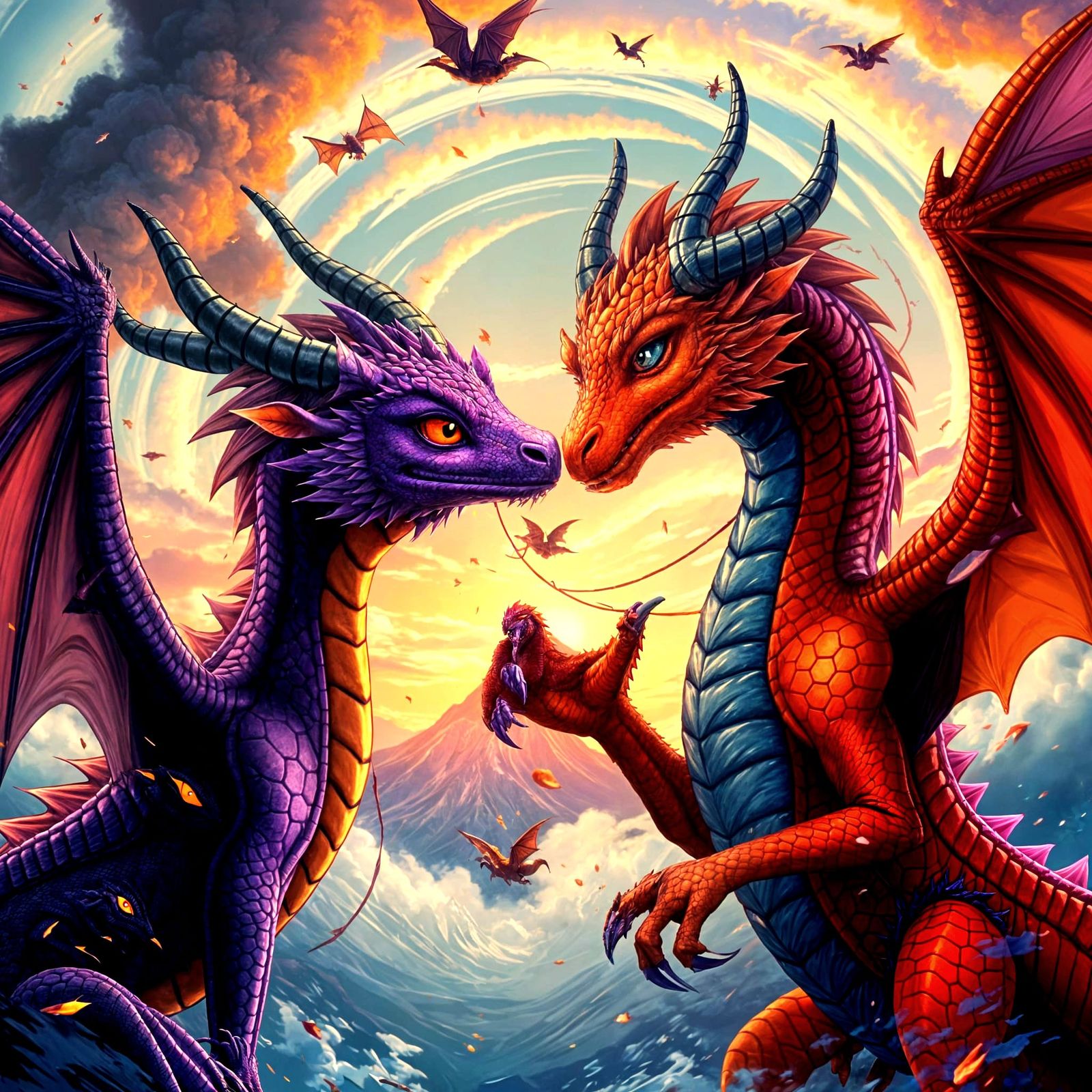 Regal Dragon Encounter in Vibrant Hues