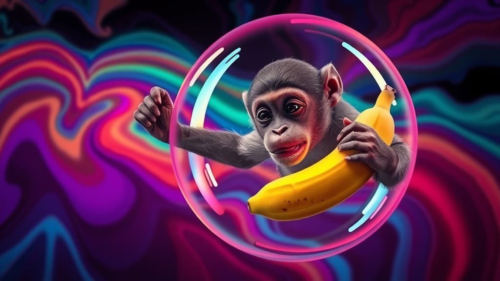 Monkey in Neon Dream World