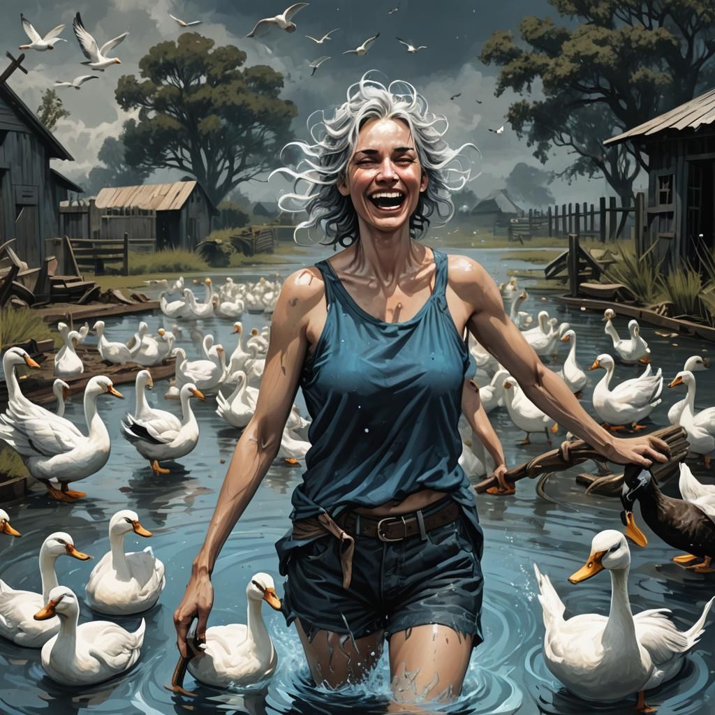 Farm Scene in Dark Fantasy Style