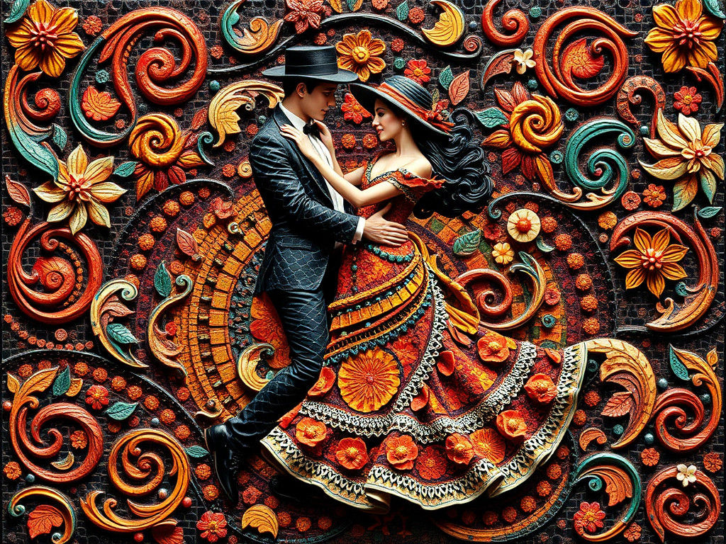 Couple dancing flamenco