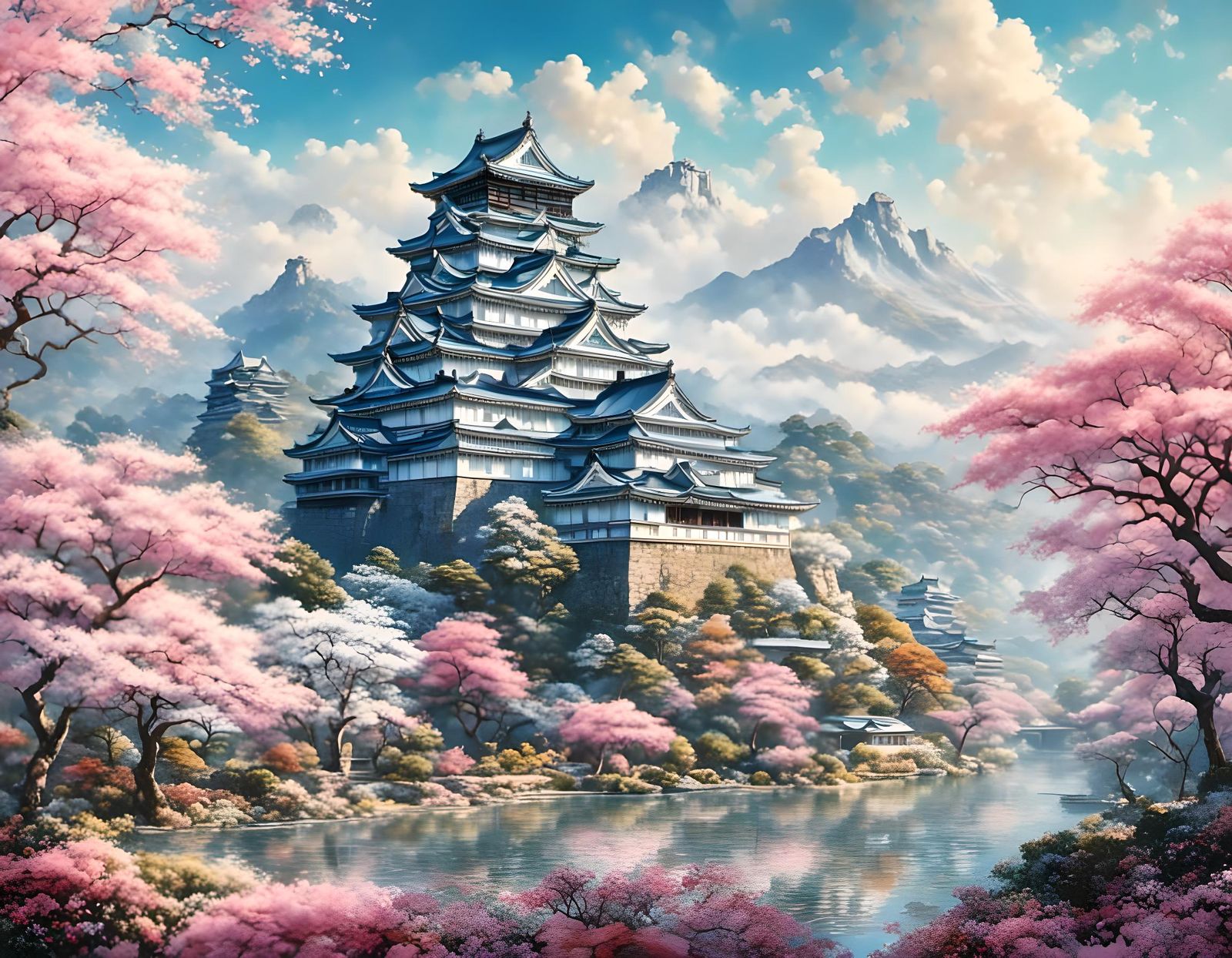 Dreamy Retro Himeji Castle in Winter