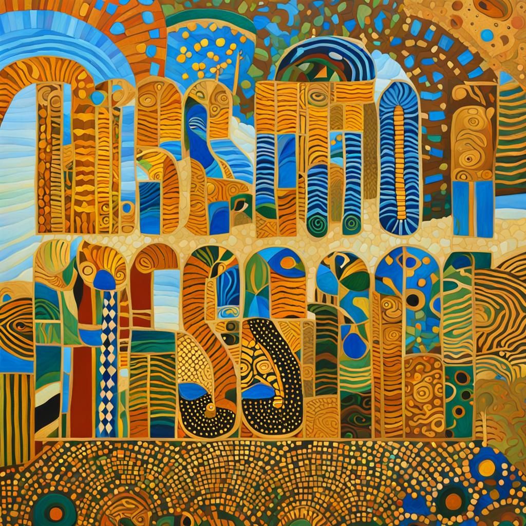 African Warrior in Savannah: Expressionist Abstract Art