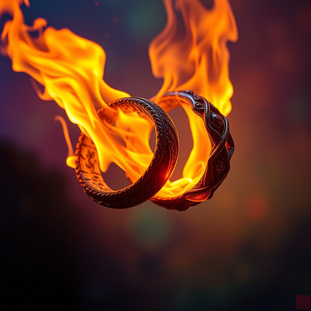 Hyperrealistic Rings of Fire in Mid-Air