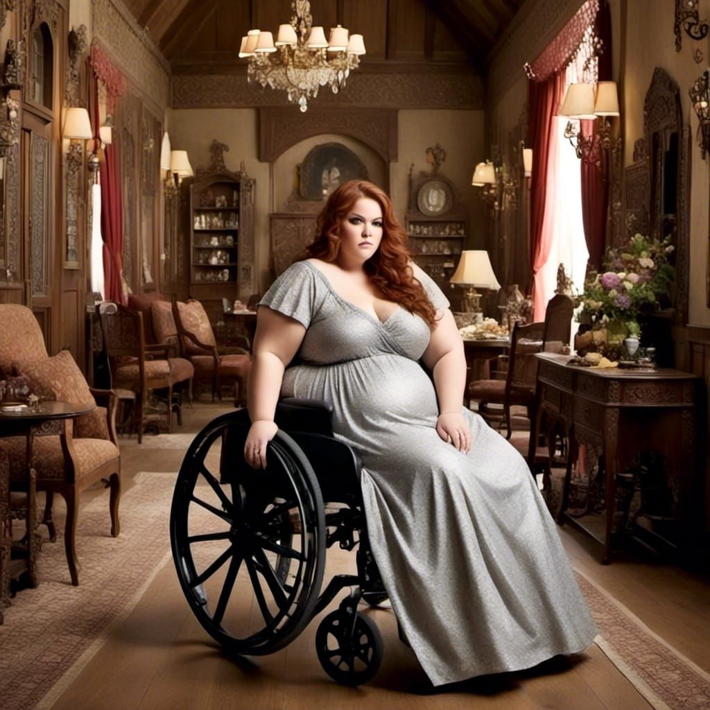 Curvy Princess in Wheelchair in Fairytale Castle
