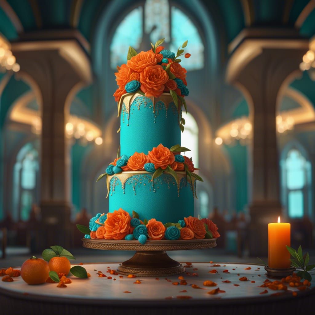 Elegant Wedding Cake in Art Nouveau Style