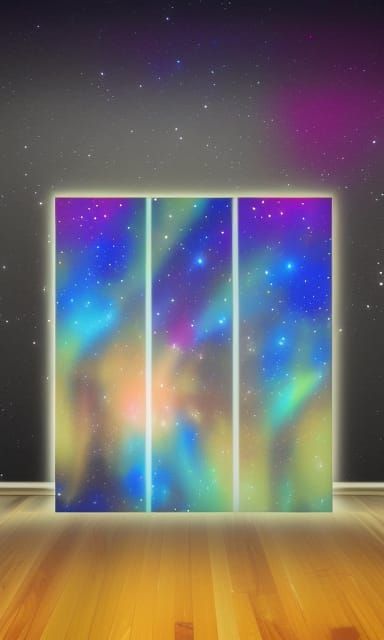 Cosmic Rainbow Light in Matte Space Art