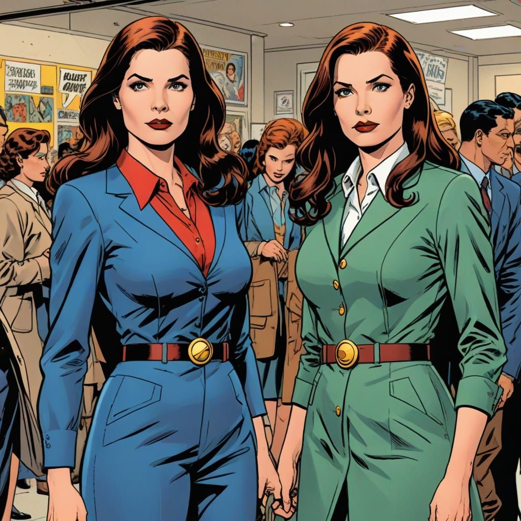 Superheroines Unite in Comic Book Art