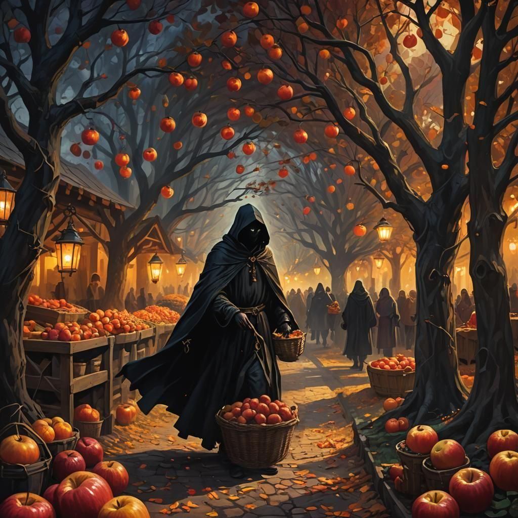 Sinister Figure Enters Cheerful Apple Harvest Festival