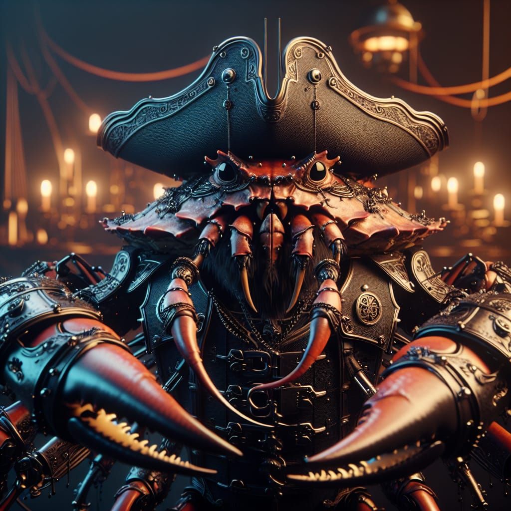 Detailed Anthropomorphic Crab Pirate in Armor