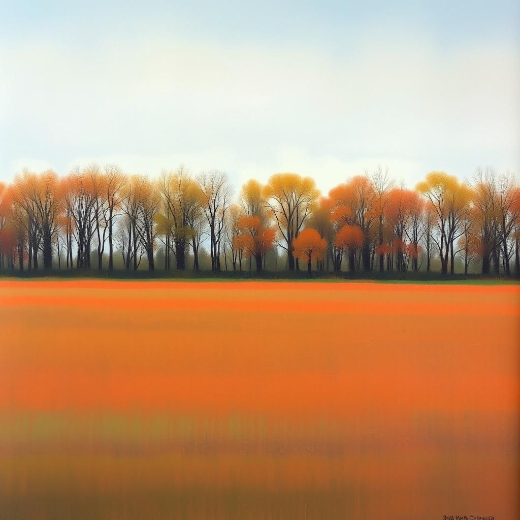 Abstract Treeline in Color Field Style