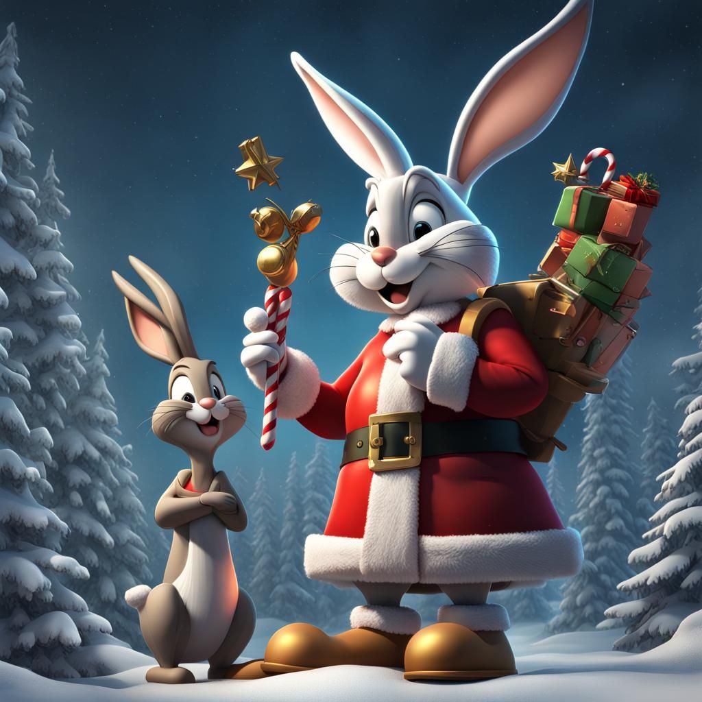 Bugs Bunny and Elmer Fudd as Angels