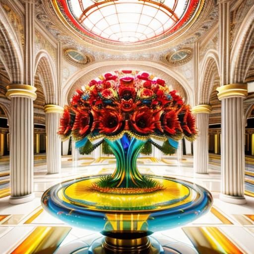 Psychedelic Laboratory in Surreal CGI Style