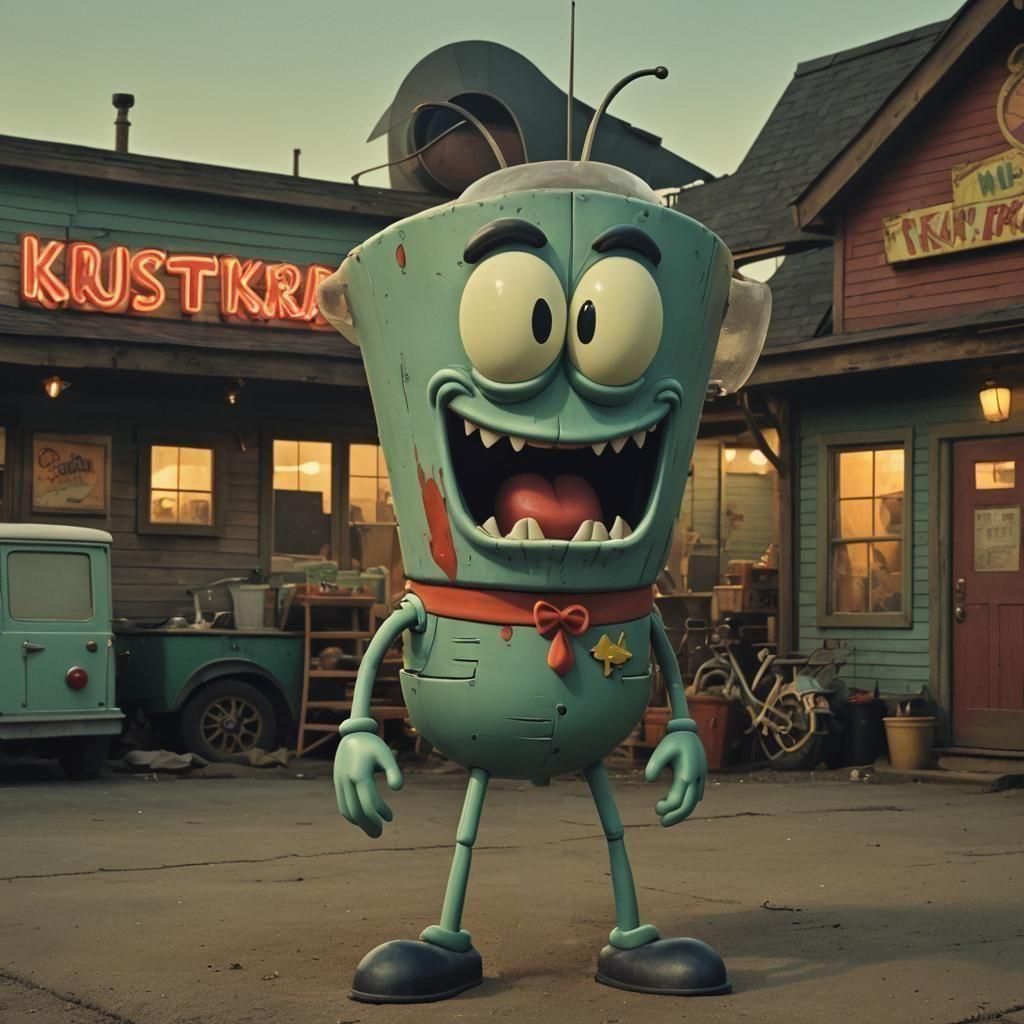 Plankton animatronic from Sponge Bob Square Pants