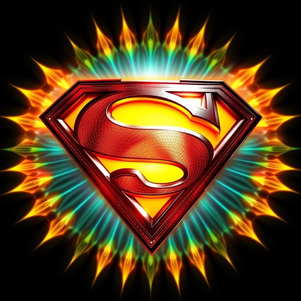 Glowing Metaphysical Superman Emblem