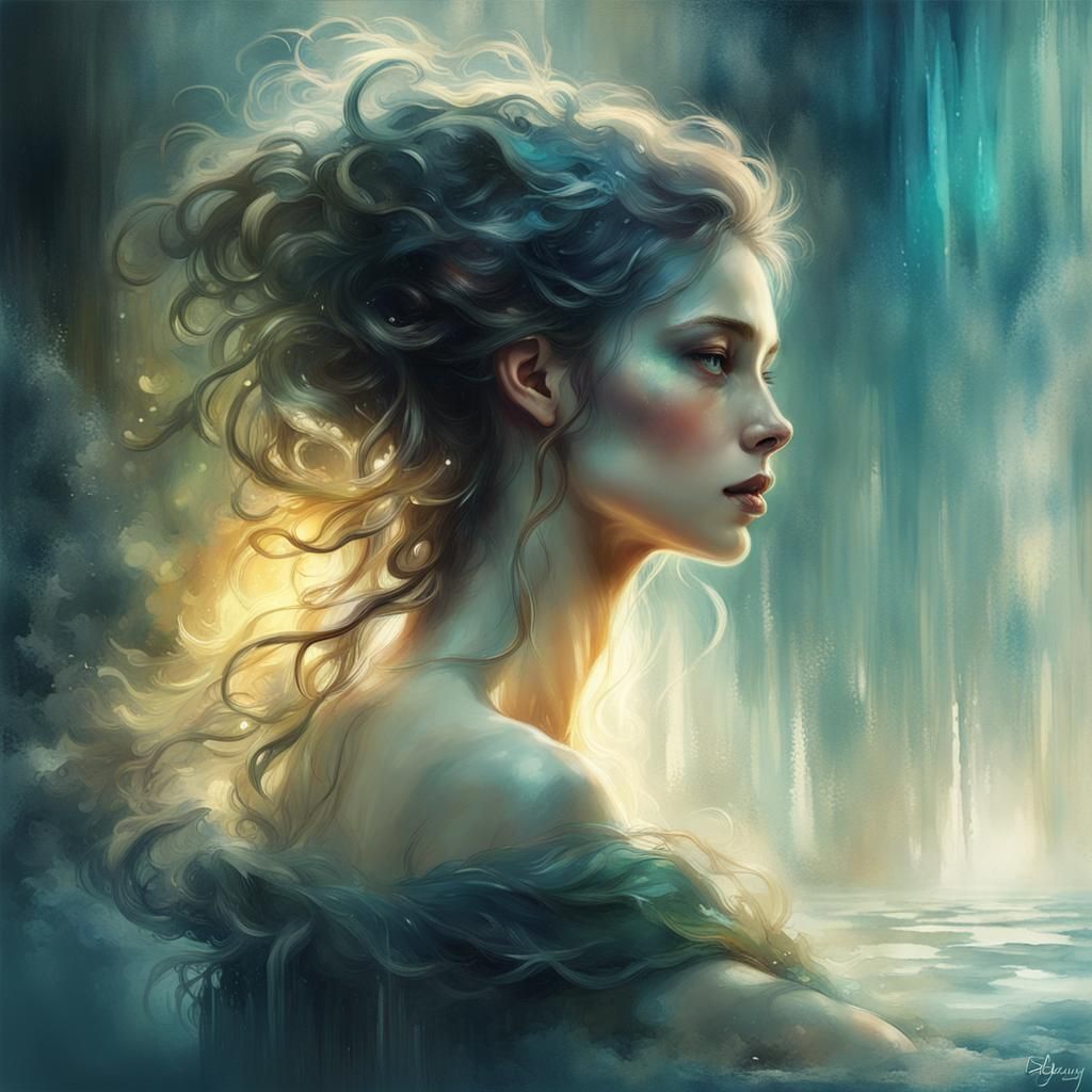 Fantasycore Painting with Iridescent Colors and Details