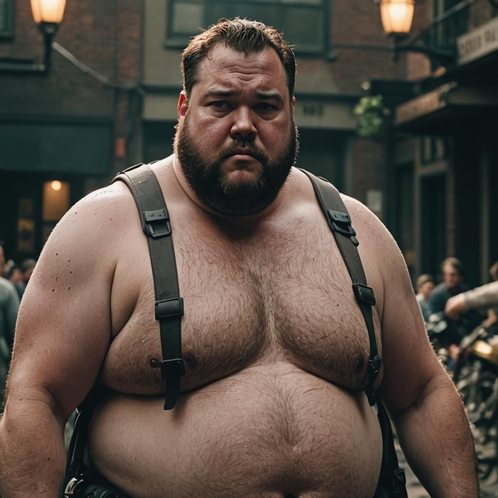 Dramatic Film Still of Man with One Breast