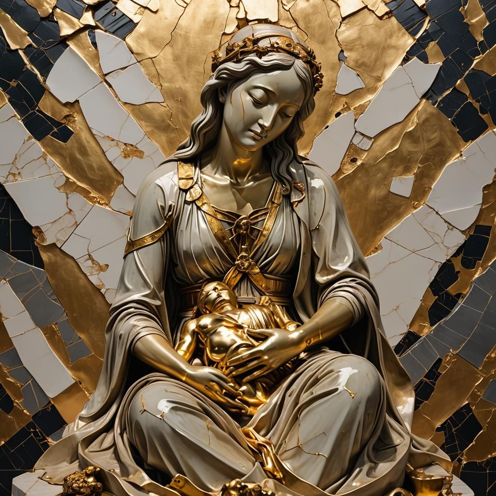 Kintsugi Repair of Michelangelo's Pietà Statue