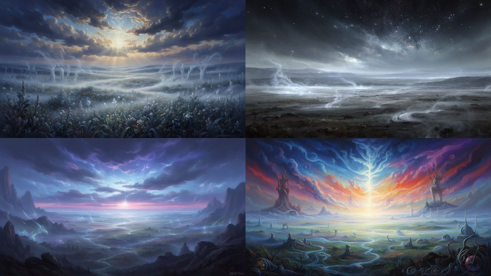 Spectral Plains World in Dramatic Fantasy Landscape