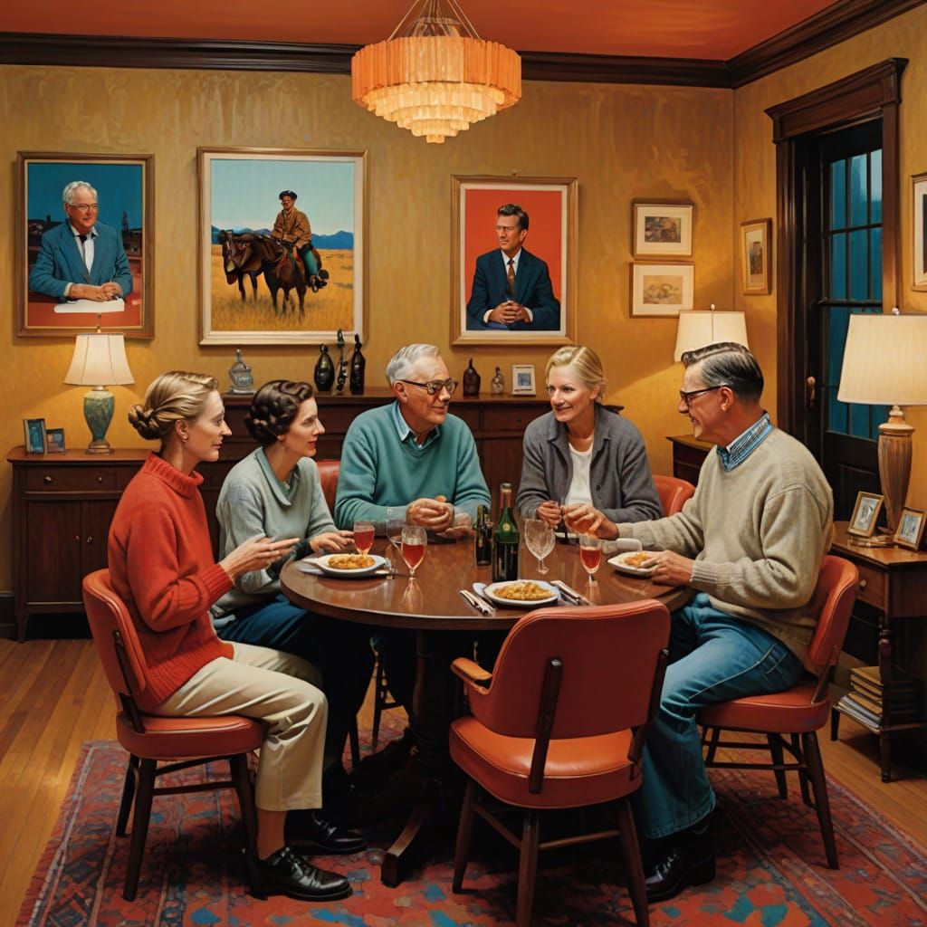 Cozy Friends Gathered Around a Rustic Studio Table