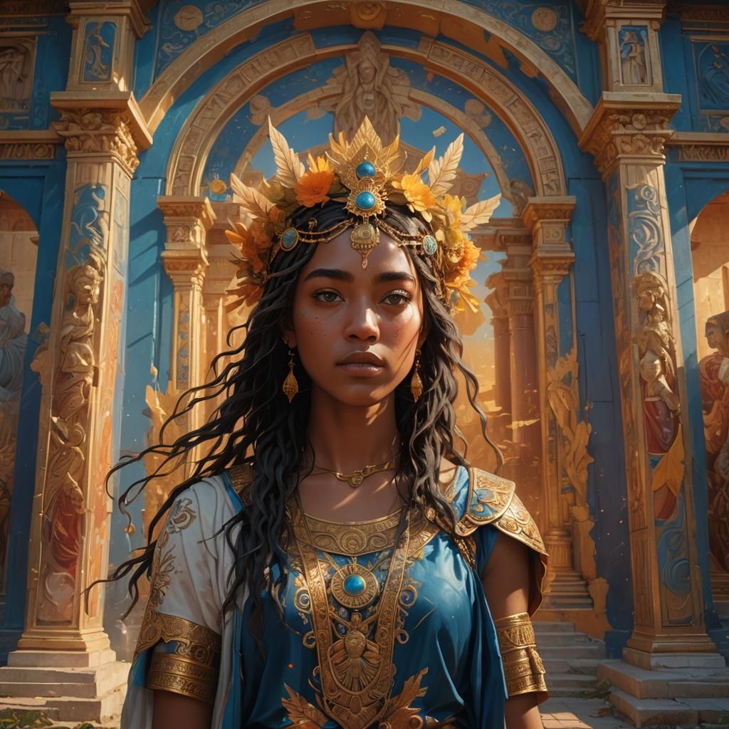 Ras in a Temple of Eris: Hyperrealistic Splash Art