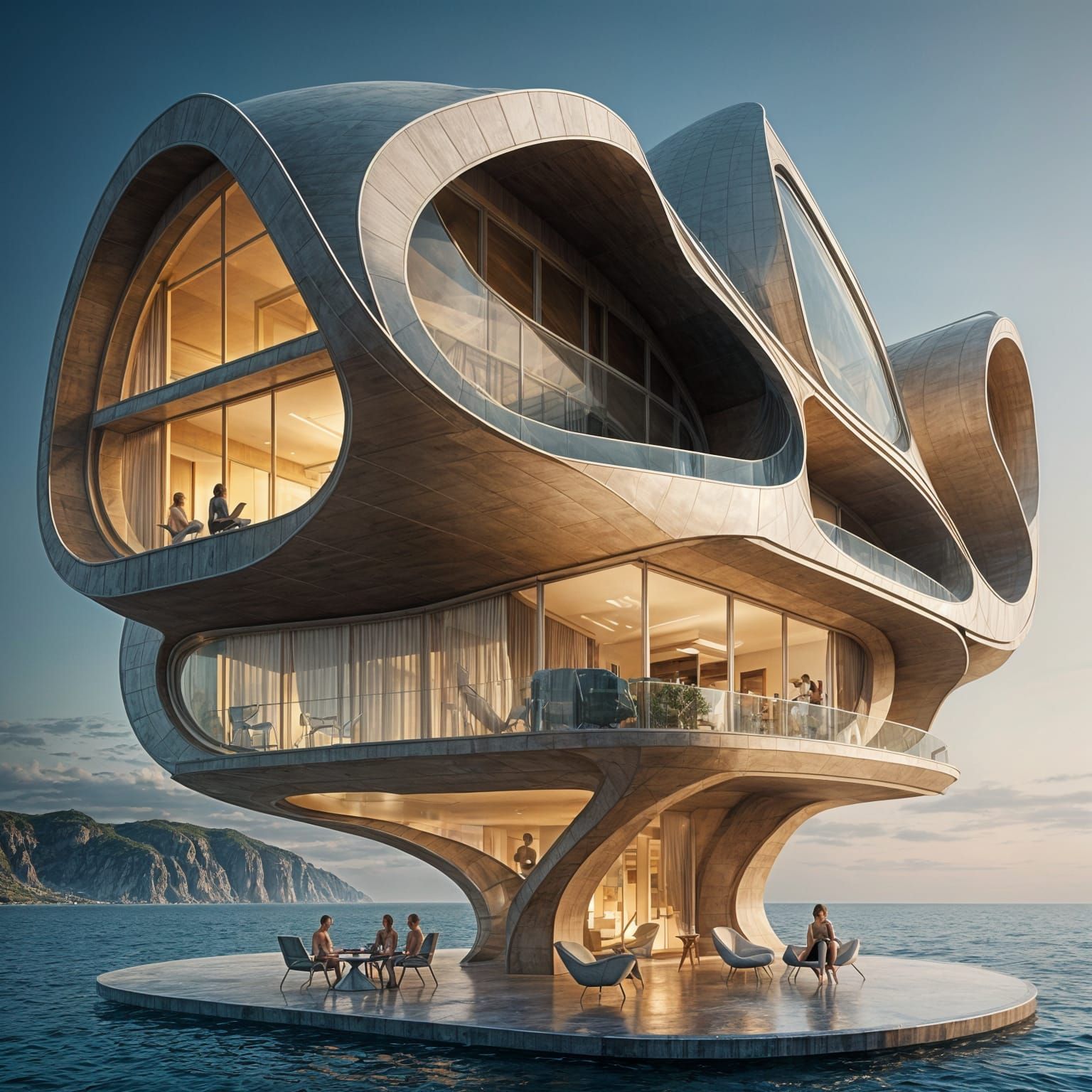 Surreal Futuristic House Floats in Mid-Air
