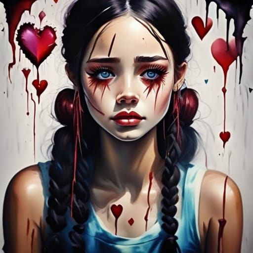 Heartbroken in a Creepy Cool Aesthetic with Wet Brush and He...