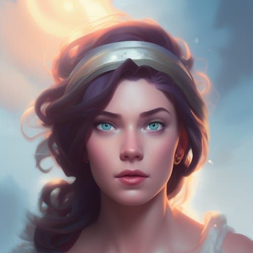 Hyperdetailed Portrait of Meg in Art Nouveau Style
