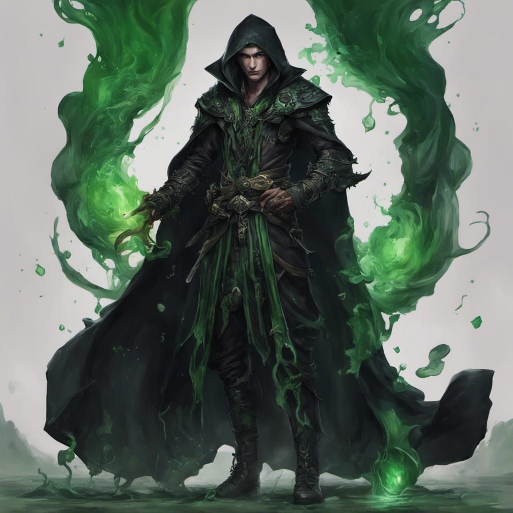 Young Male DnD Poisoner with Demon Horns