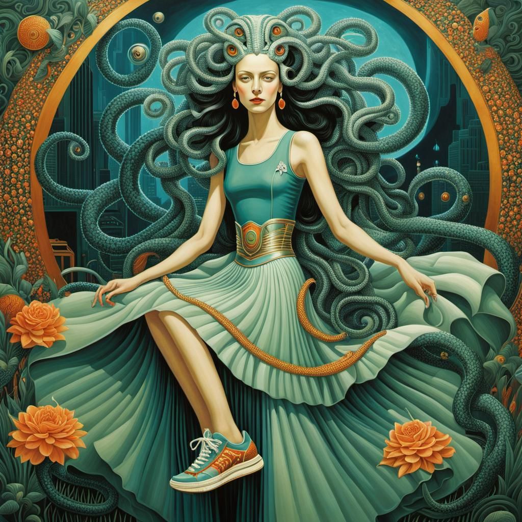 Retro Futuristic Medusa