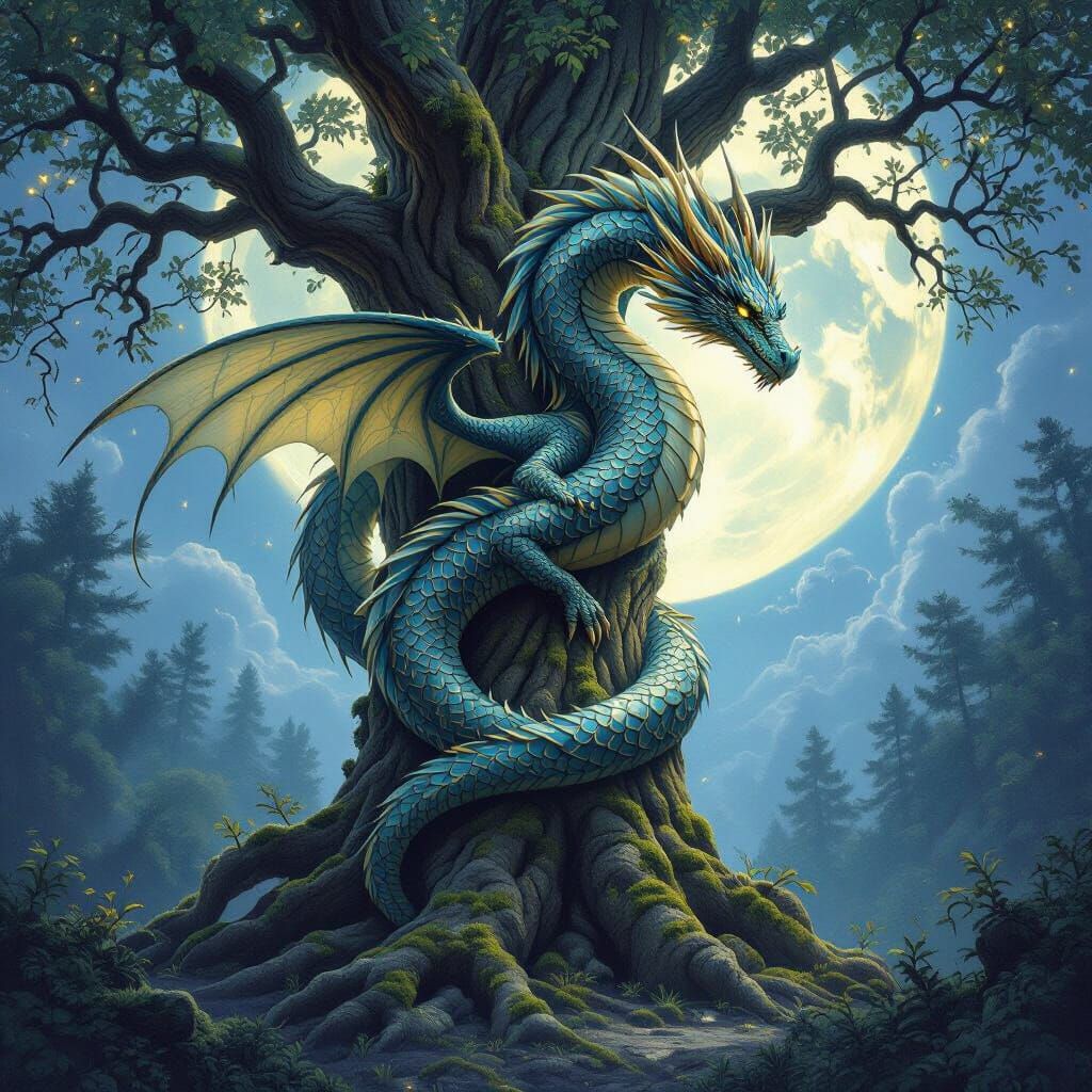 Celestial Dragon Guardian of Ancient Forest