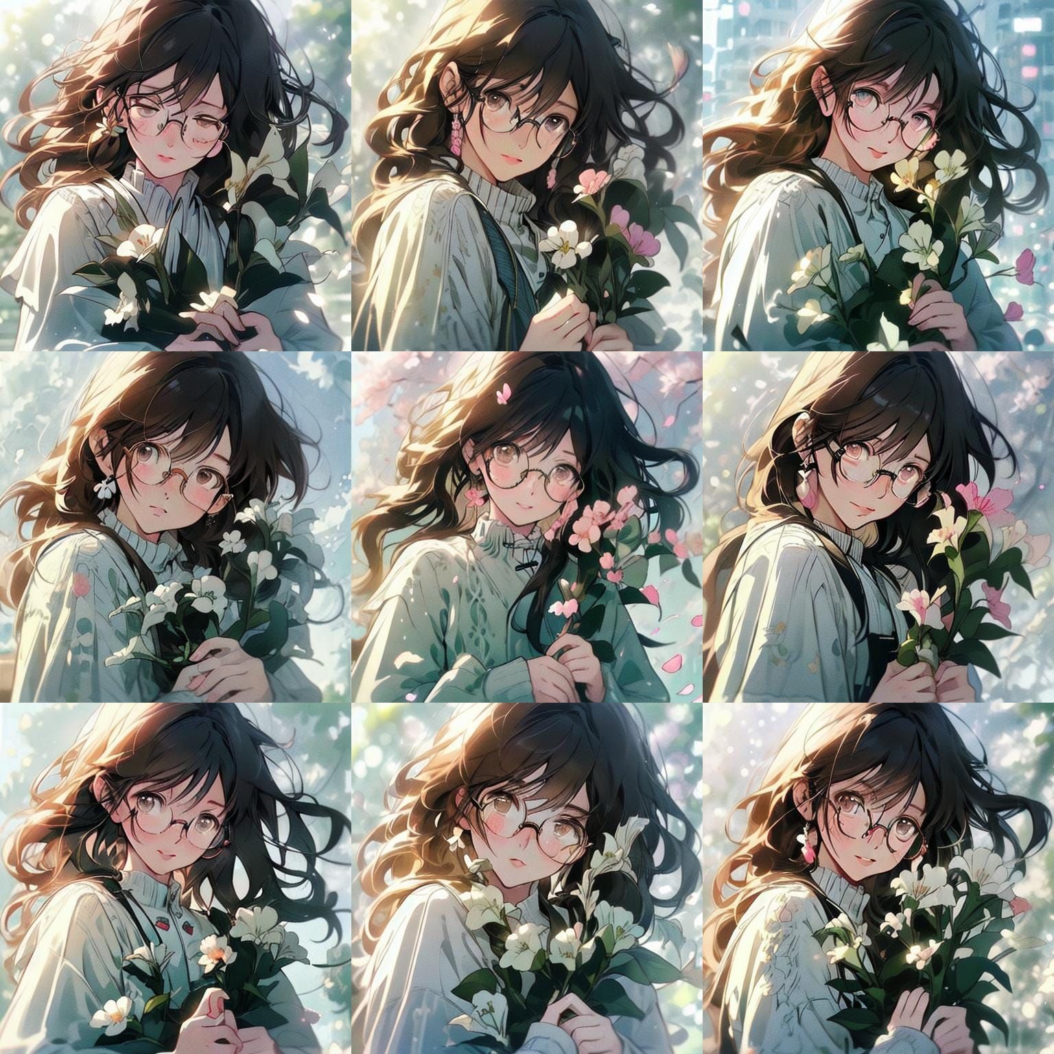 Teenage Girl in Anime Style with Pastel Colors