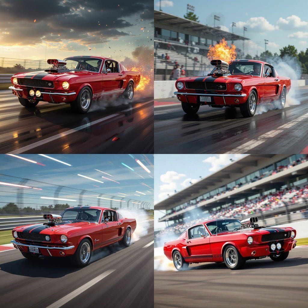 Red 1965 Shelby Mustang GT Blown Motor Racing