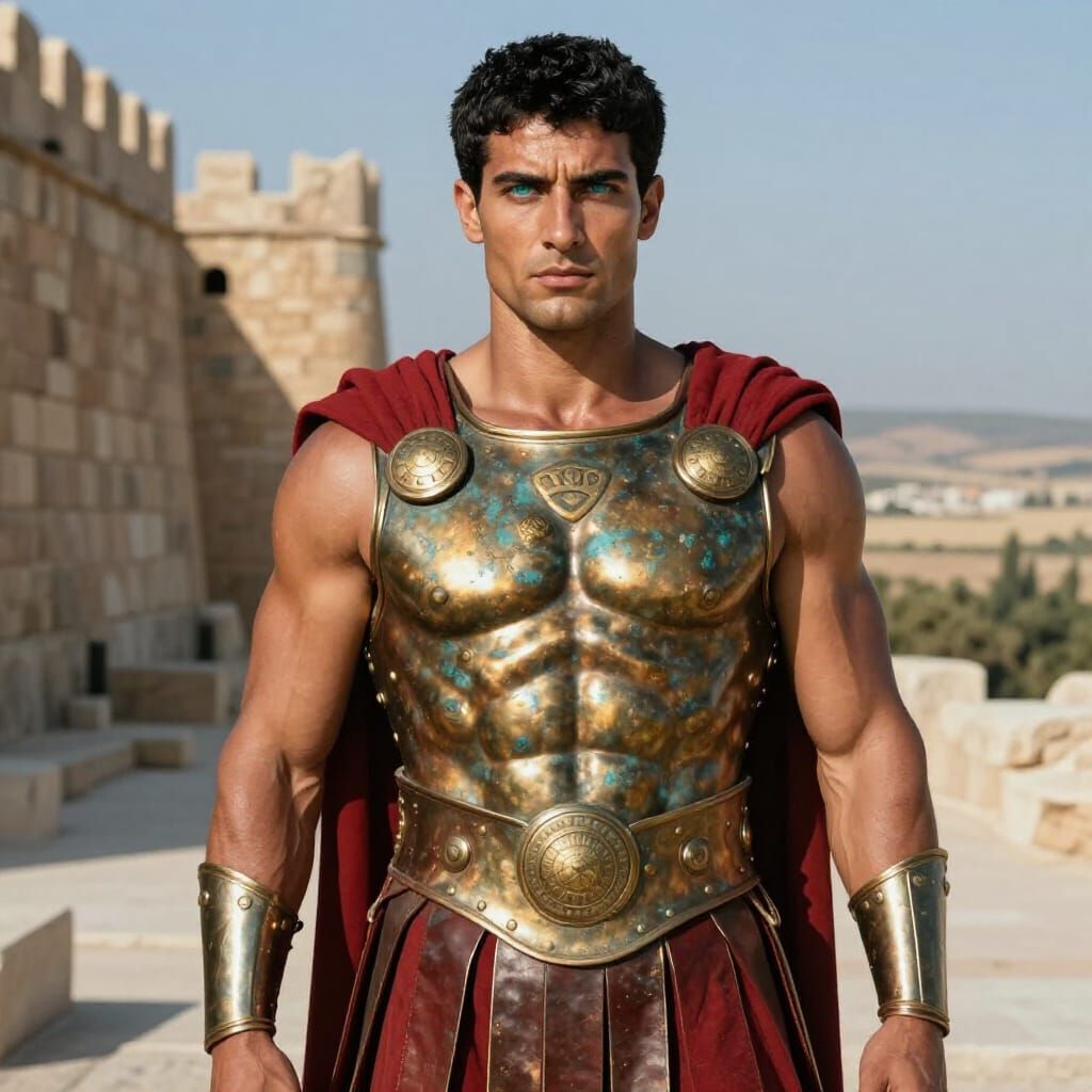 Photorealistic Ancient Greek Officer Portrait