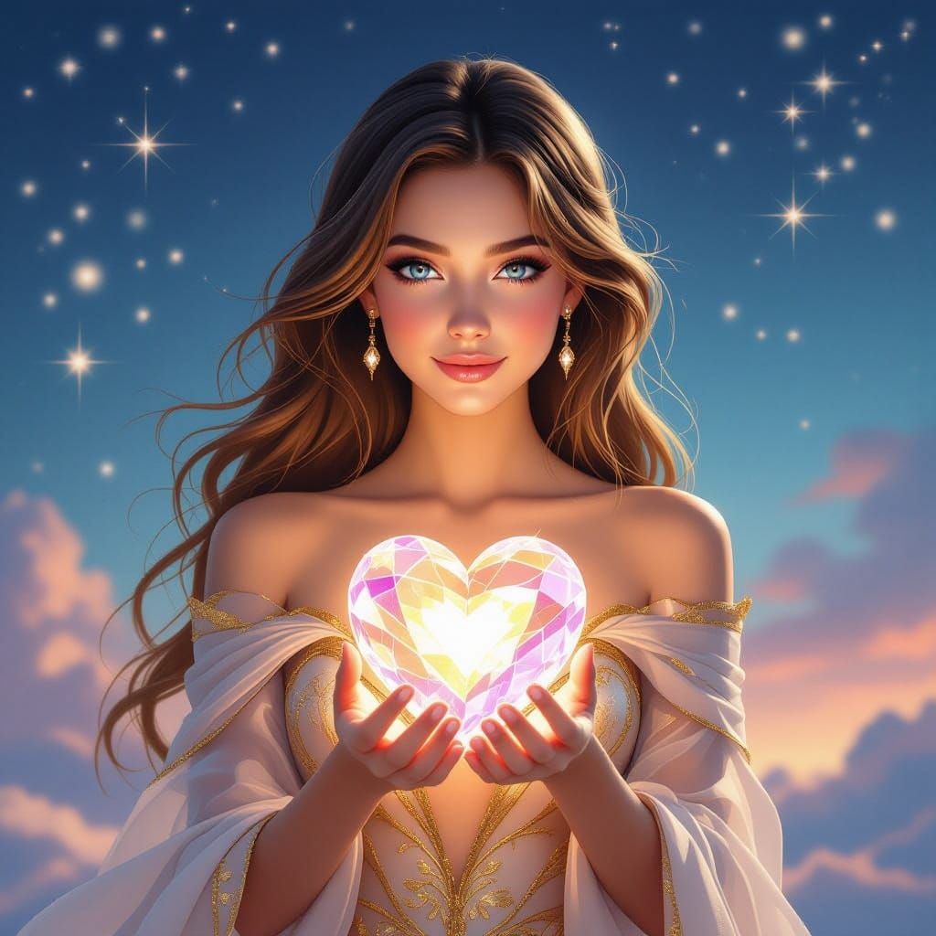 A Radiant Goddess Under Starlight