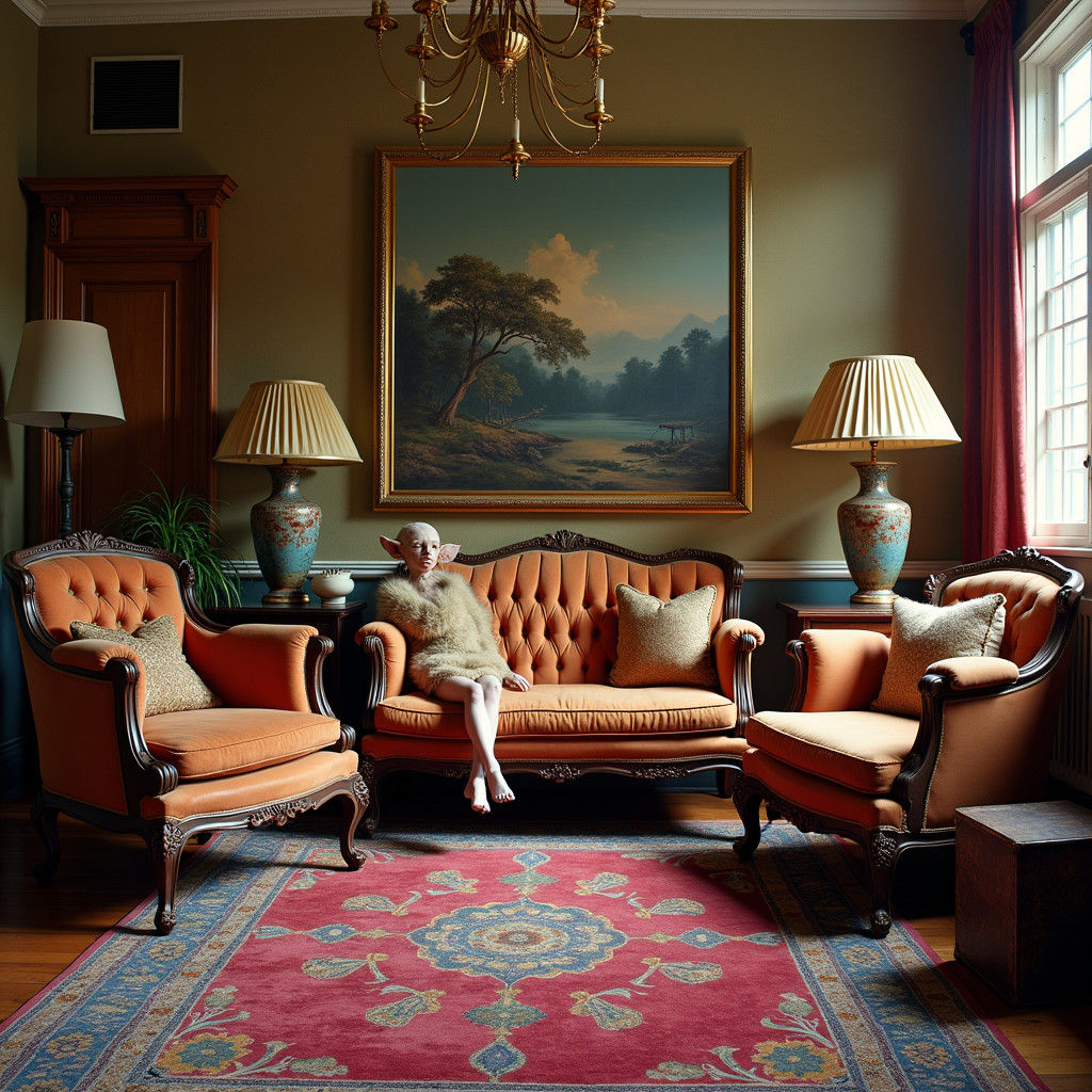 Sumptuous Art-Filled Room with Alien Pets